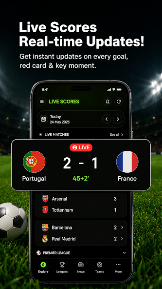 Giao diện 24/7: Football Live Scores