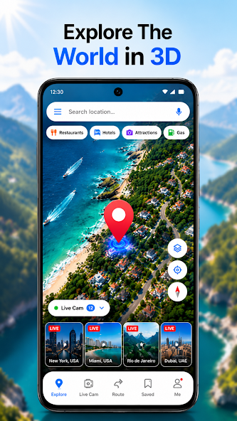 Màn hình giao diện Live Earth Map & GPS Camera