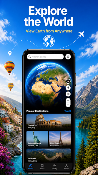 Màn hình giao diện GPS Camera & Live Earth Map